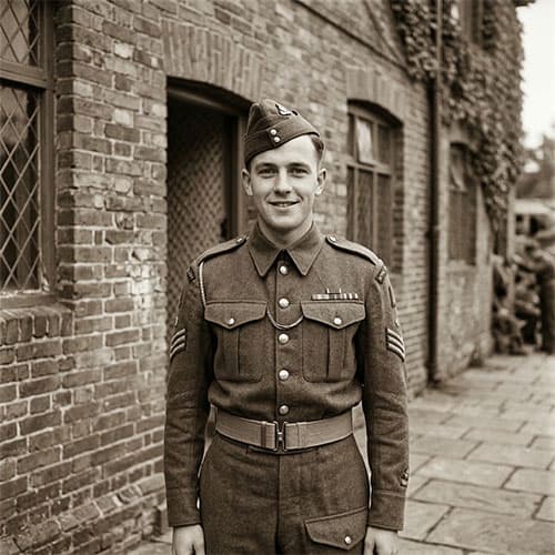 Heavily damaged photo restored with AI — after restoration